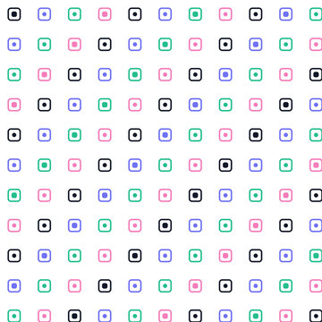 Minimal rounded square grid pattern on transparent background