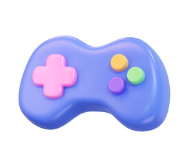 3D cute colorful blue game controller joystick gamepad for video gaming console play arcade entertainment © mamewmy