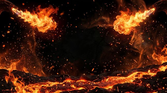 Dragon Breath Fire and Molten Lava Frame