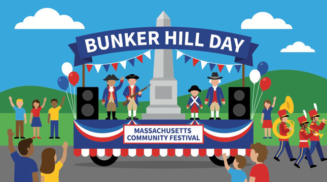 Bunker Hill Day Parade Float Community Festival Massachusetts