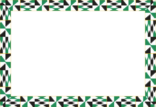 Vibrant Kente-inspired geometric frame, a decorative border ideal for certificates, invitations, or adding a rich cultural touch to graphic designs