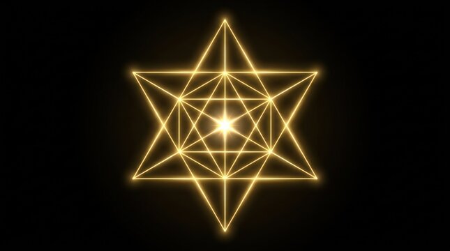 Golden Geometric Star Sacred Symbol