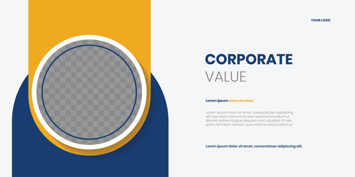 Business Corporate Value Cover Template for presentation. Corporate Value Cover Design Template. Can be adapt to Brochure, Annual Report, Magazine, Poster, Business Presentation, Portfolio,