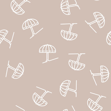 umbrella beach accessory line seamless pattern umbrella beach accessory thin line illustration