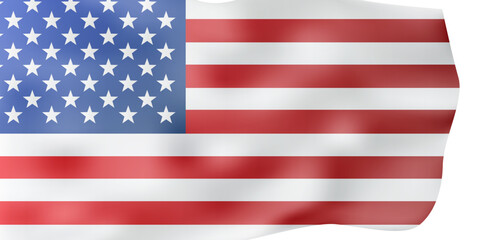 Fototapeta premium USA flag waving in wind with stars and stripes, perfect patriotic banner for American independence celebrations and memorial events