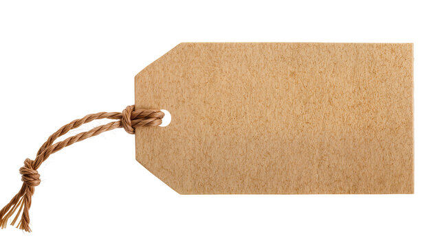 Kraft paper tag with twine string and knot