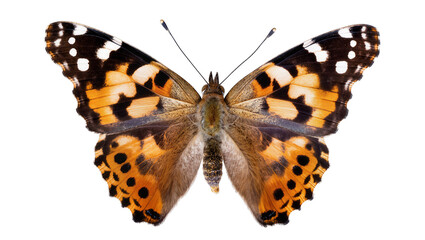 Painted Lady butterfly with orange black, and white wings © Elena