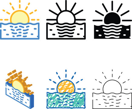 sunset vacation color icon vector. clean sunset vacation sign. isolated symbol illustration