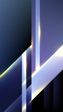 Abstract geometric background with sharp dark blue and purple overlapping shapes and glowing golden light lines