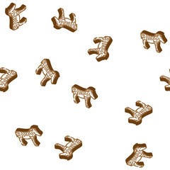 Fototapeta premium zebra animal isometric seamless pattern. zebra animal sign illustration