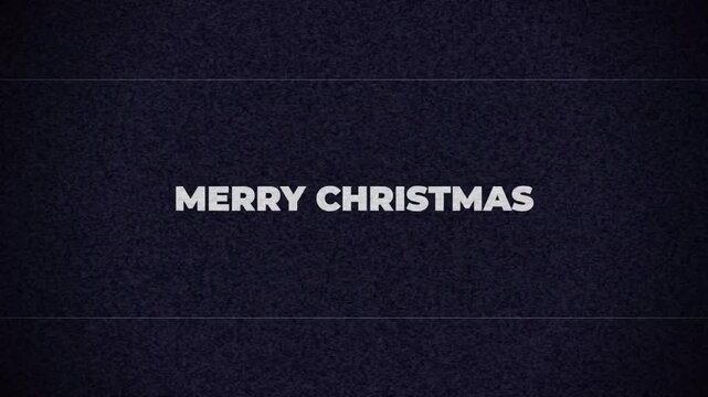 Glitched computer loading screen with digital noise and Merry Christmas message, retro futuristic system progress bar 4k video