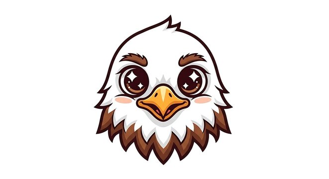 Cartoon eagle head illustration closeup.