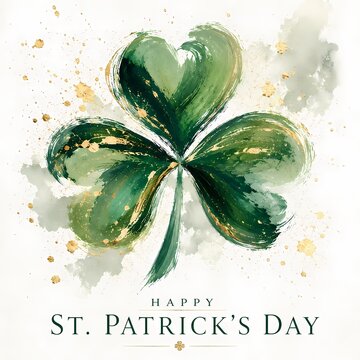 happy st patricks day watercolor art 