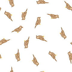 Naklejka premium raven bird vector seamless pattern raven bird sign illustration
