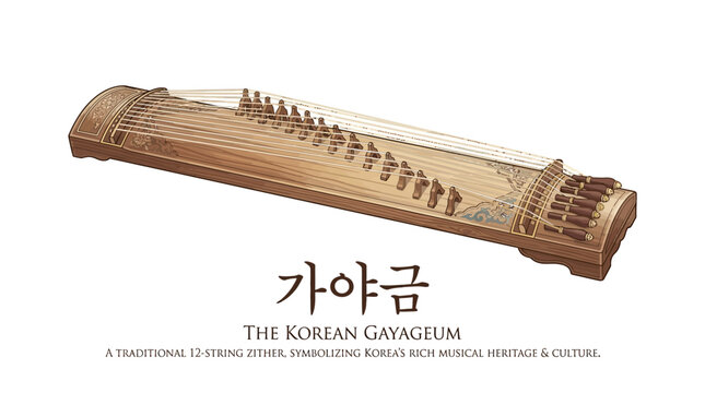 The Korean Gayageum a traditional 12 string zither instrument