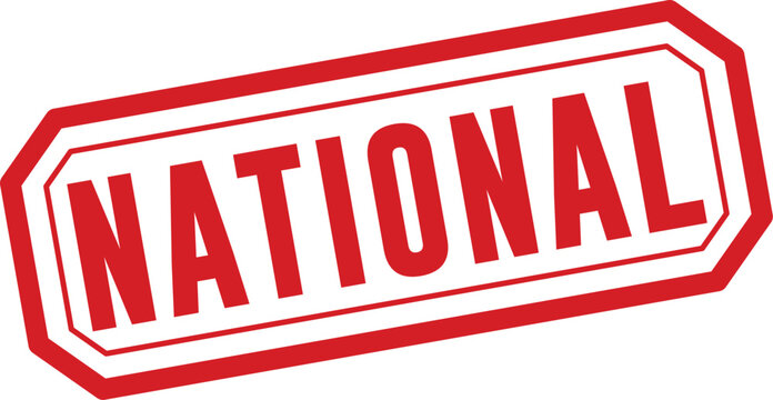 National rubber stamp illustration red ink on white background for official documents