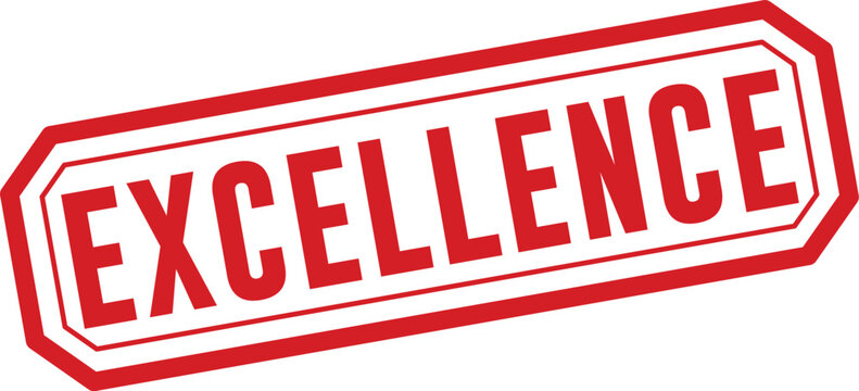 Excellence rubber stamp illustration red ink on white background for quality assurance