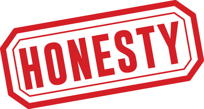Honesty rubber stamp graphic red ink stamp on white background for integrity concepts