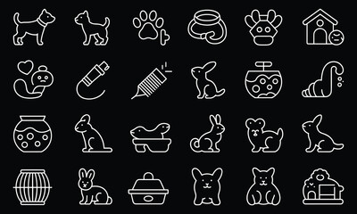 Naklejka premium Black and white of animals, plants, and symbols minimalist