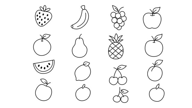 line art vector fruit theme - icon