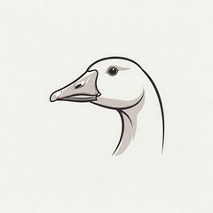 Naklejka premium Duck head illustration in profile view.