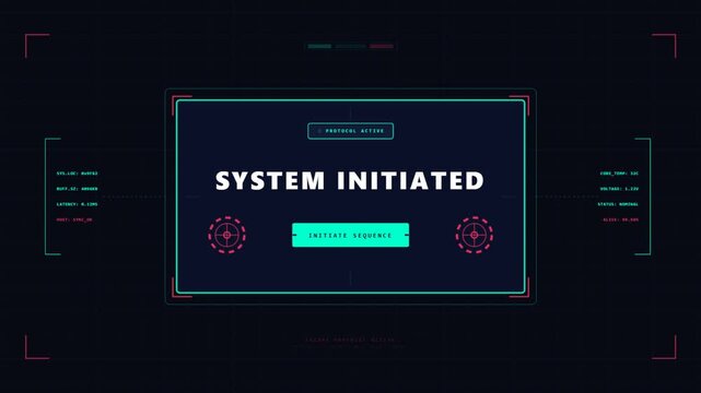 Futuristic digital system initiated interface screen animation