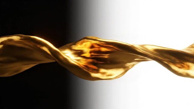 Molten gold flowing in darkness.
