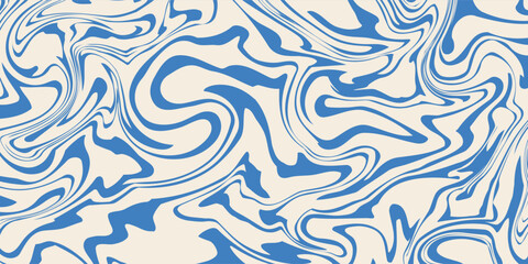 Fototapeta premium Abstract wavy linear background. Vector illustration of outline random chaotic lines. Creative background with quirky waves. vector illustration
