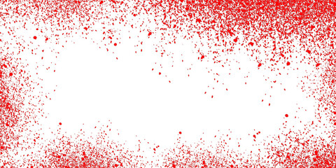 Fototapeta premium Red paint splatter border on transparent background for creative design