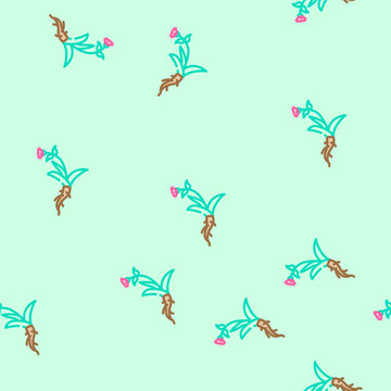 jatamansi ayurvedic herb vector seamless pattern jatamansi ayurvedic herb sign illustration