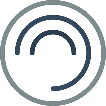 Loading, buffering, refresh icon, circular progress symbol, blue and gray vector graphic