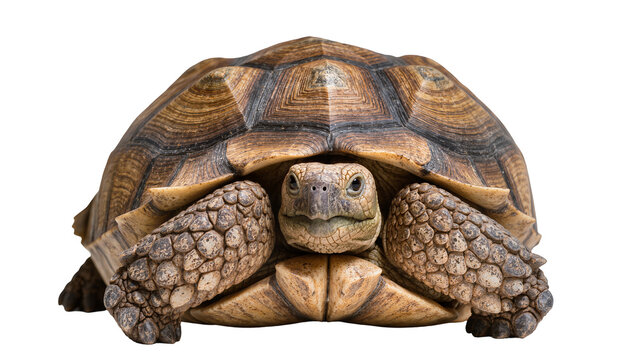 African Spurred Tortoise with textured shell and scaly legs