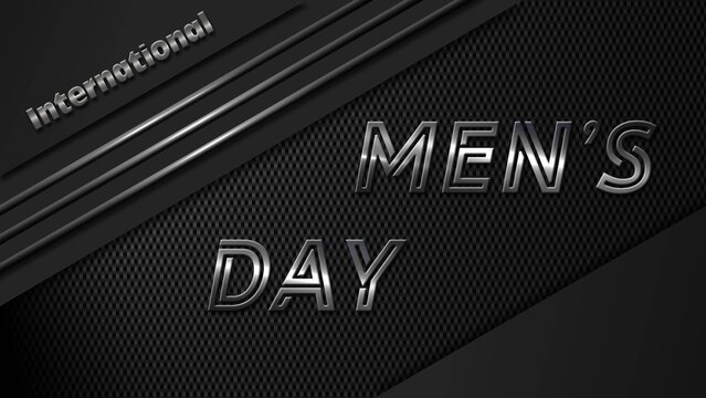 International Men's Day - text on abstract Carbon background - design graphic for international Men's day celebration 19. November - 3D Illustration