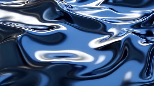 Liquid metal abstract surface perfect for futuristic designs, technology backgrounds, or industrial concepts with its shiny, polished chrome waves.