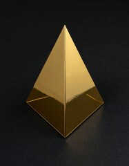 Fototapeta premium Perfect 3D geometric gold pyramid