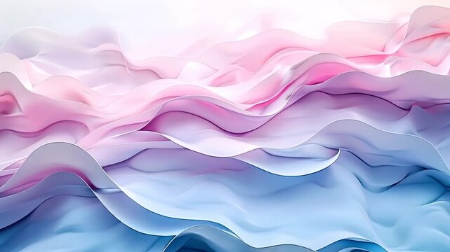 Soft pastel pink purple blue wavy fabric layers abstract modern art background suitable for website banners, social media graphics, and product packaging designs.