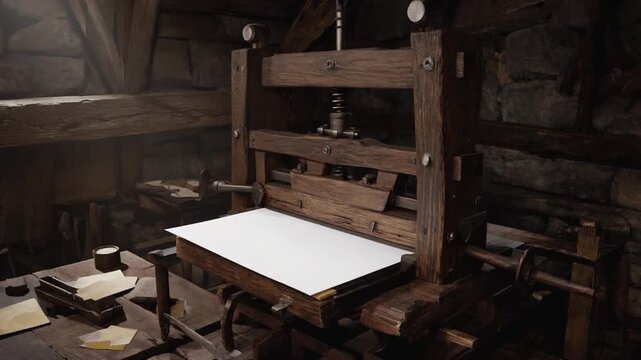 Gutenberg's printing press. Invention of printing.