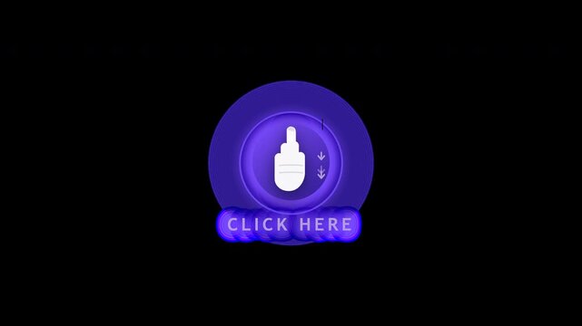 Hand Pointer Click Here Interactive Call to Action 4K Animated Icon Seamless Loop Transparent Background