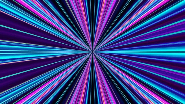 20 seconds seamless looping retro graphical neon psychedelic colors radial black background animation motion graphics screensaver visualizer HD-video