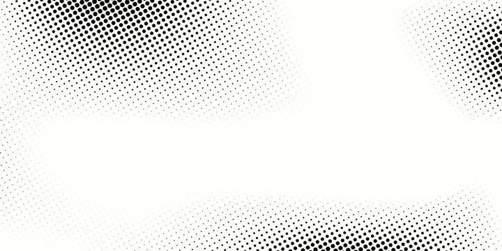 Grunge halftone gradient background. Faded grit noise texture. White and black sand wallpaper. Retro pixelated backdrop. Anime or manga style comic overlay. Vector graphic design textured template