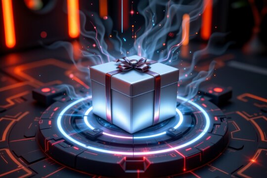 Futuristic Gift Presentation Illuminated Scifi Platform