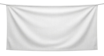 Blank white fabric hanging banner template mockup © shuphanida