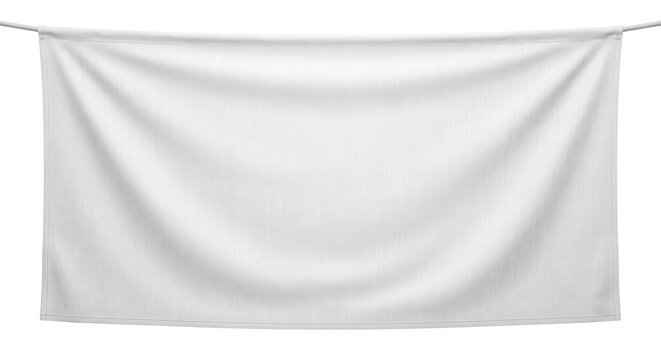 Blank white fabric hanging banner template mockup