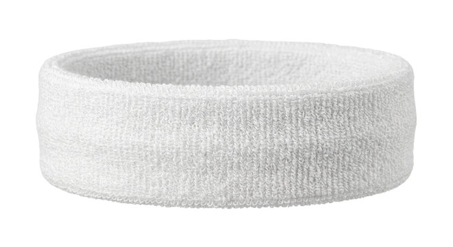 Blank white terry cloth sports sweatband template mockup