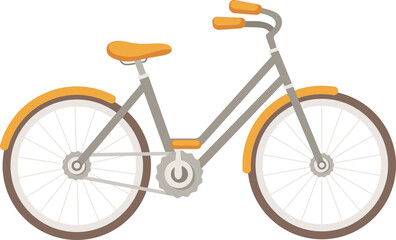 Obraz premium city bicycle flat cartoon illustration