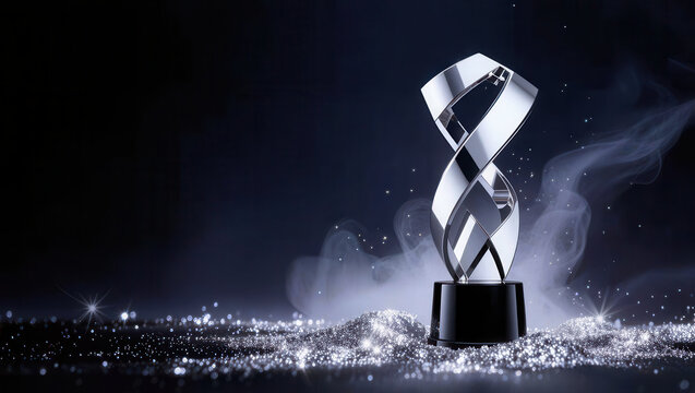 Trophy silver abstract award metal spiral trophy silver abstract award metal spiral luxury black pedestal shiny modern