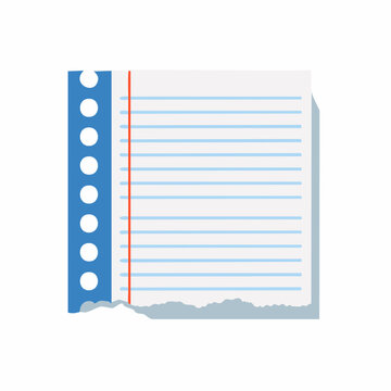 Torn Lined Notebook Paper with Holes