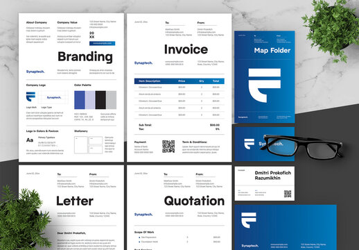 Gradient Blue And Black Business Technology Brand Guidelines