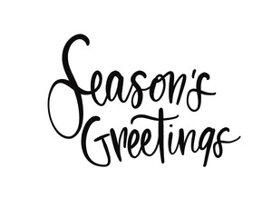 Classic Seasons Greetings Handwritten Typography Christmas Holiday Element © Reta Manik