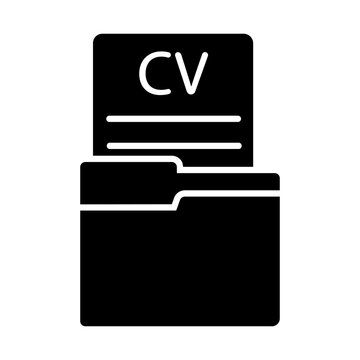Resume folder vector icon. CV document illustration sign. job application symbol. candidate profile
logo.